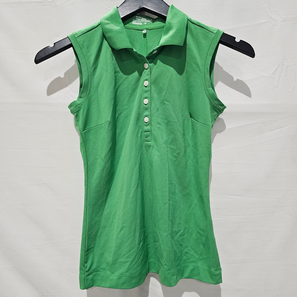 Nike Golf Tour Performance Womens XS Dri-FIT Sleeveless Polo Shirt Green
